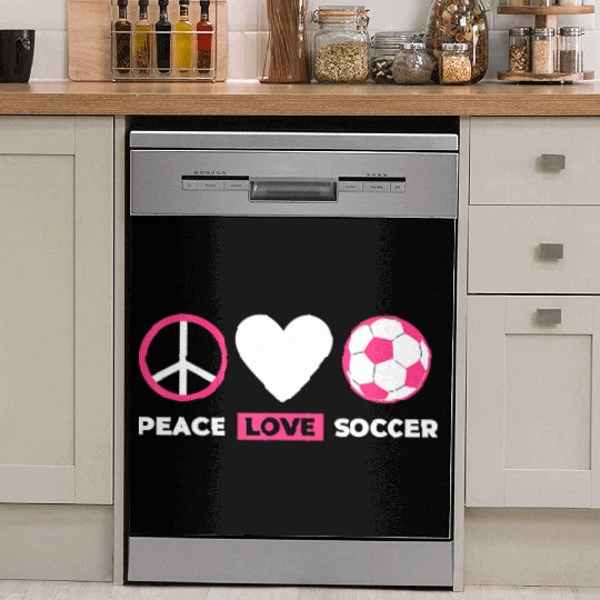 Peace Love Soccer Peace Sign Heart Peace Love Socc Dish Washer Covers