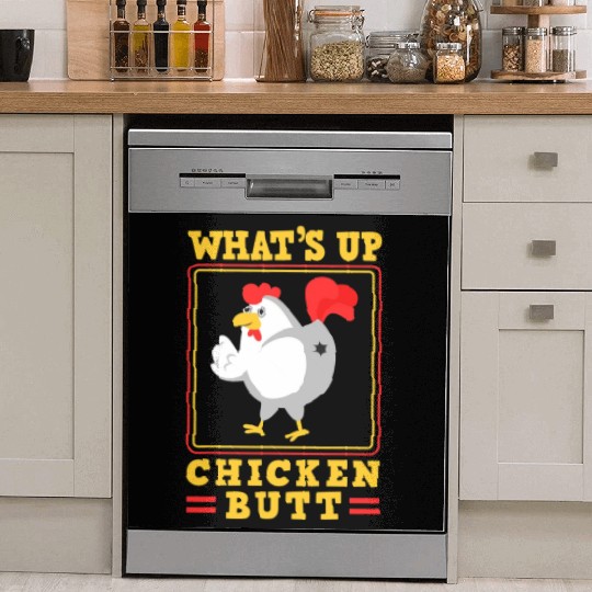 Funny Farmer Animal Pet Whats Up Chicken Butt Dish Washer Covers