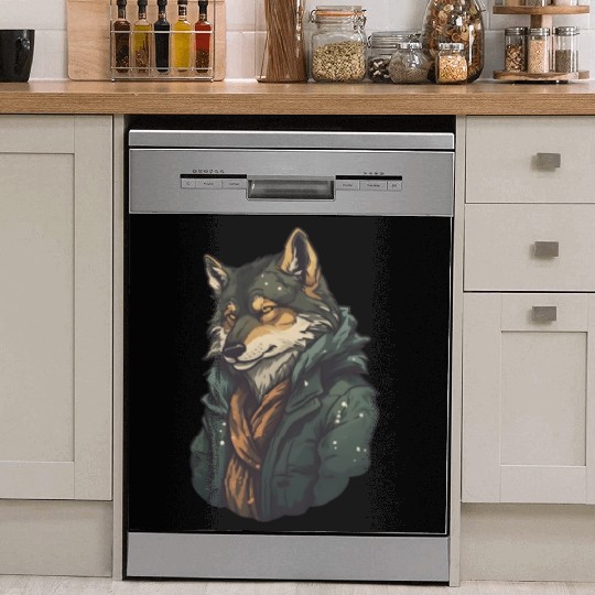 Cool Wolf Head Awesome Wild Animal Graphic Design Dish Washer Covers
