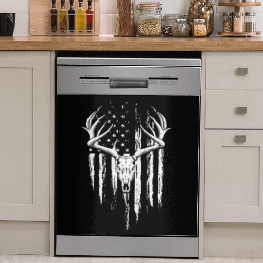 Deer Hunting American Flag Bowhunting Whitetail Bo Dish Washer Covers
