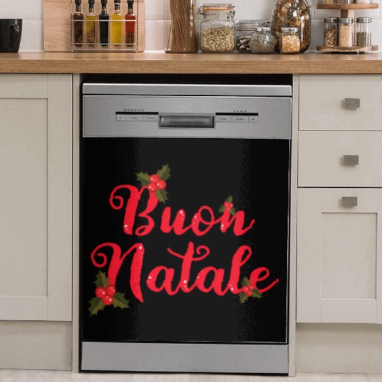 Buon Natale Italian Merry Greeting Italy Dish Washer Covers