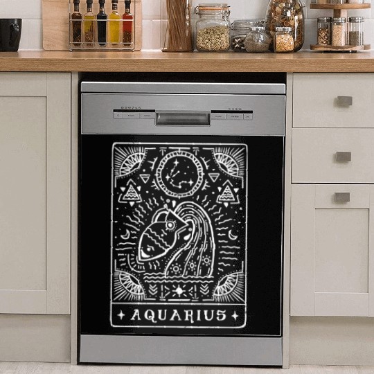 Aquarius Tarot Aquarius Zodiac Sign Month Dish Washer Covers