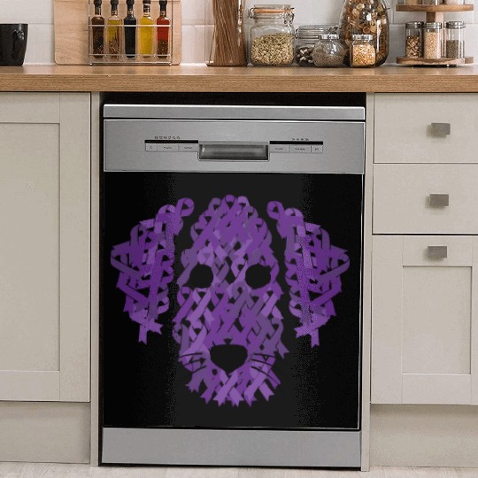 Purple Ribbon Dog Face Lupus Inspirational Awarene Dish Washer Covers