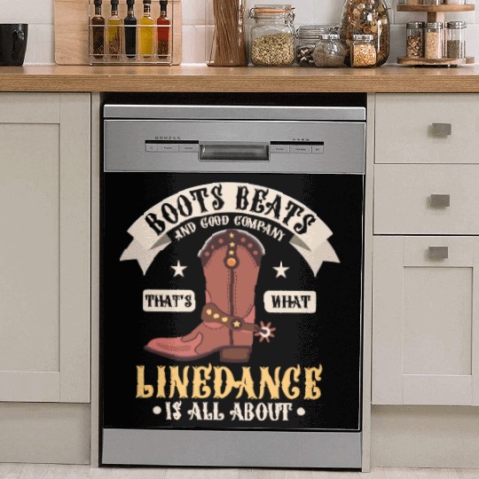 Line Dance Boots Beats Good Company Western Countr Dish Washer Covers