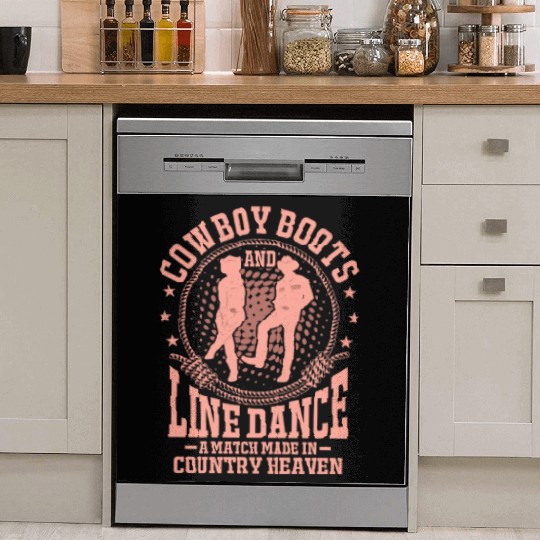 Cowboy Boots And Line Dance Western Country Music Dish Washer Covers