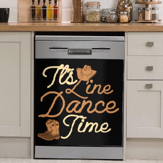 It's Line Dance Time Western Country Music Dish Washer Covers
