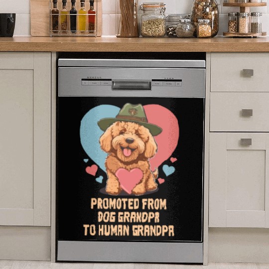 Promoted From Dog Grandpa To Human Grandpa Dish Washer Covers