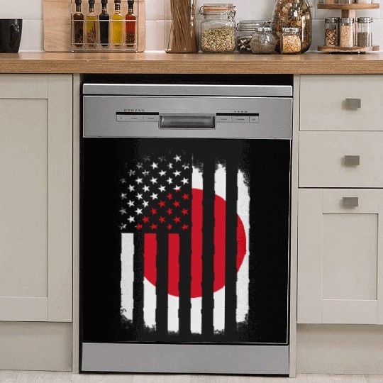 Japan And America Flag Japanese American Flag Dish Washer Covers
