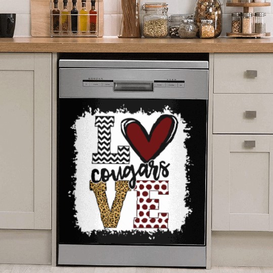 Cougars Mascot Love School Spirit Fantastic Dish Washer Covers
