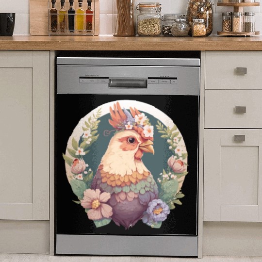 Cottagecore Cute Pet Chicken Farm Animal Dish Washer Covers