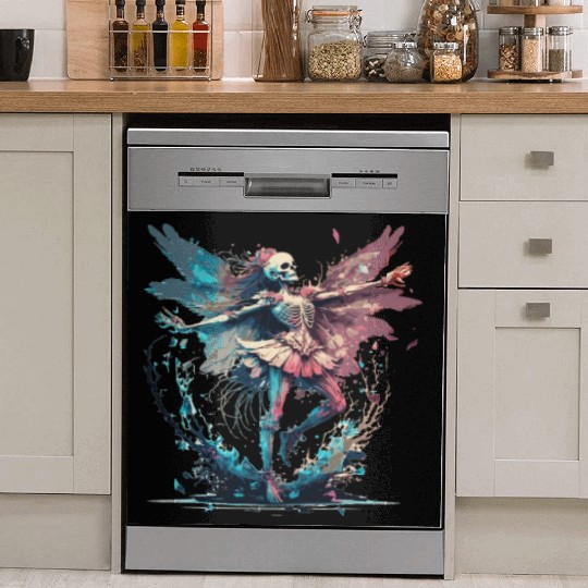 Watercolor Skeleton Fairy Gothic Fairycore Grunge Dish Washer Covers