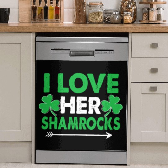 I Love Her Shamrocks - St Patricks Day Matching Co Dish Washer Covers
