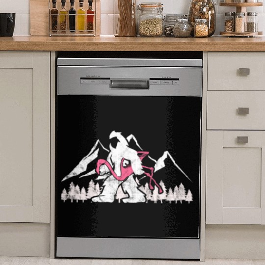 Bigfoot Flamingo Funny Sasquatch Bird Lover Dish Washer Covers