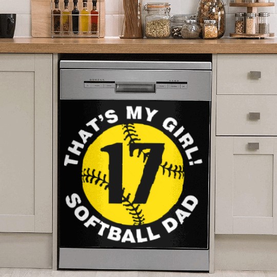 That'S My 17 Softball Dad Father'S Day Fast Pitch Dish Washer Covers
