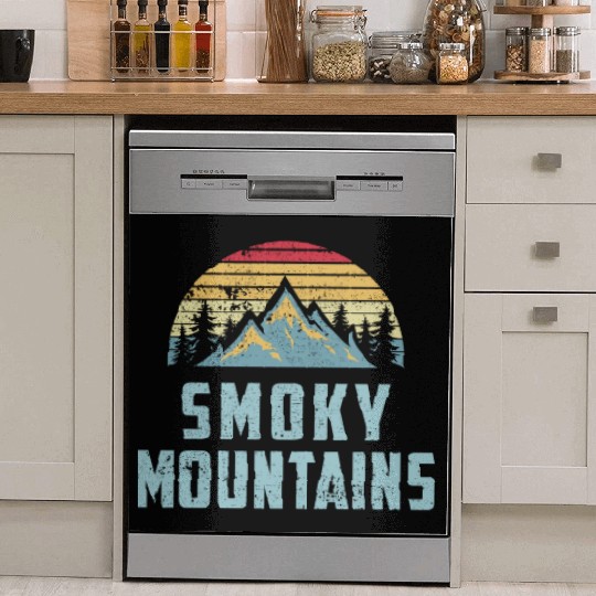 Retro Great Smoky Mountains National Park Dish Washer Covers
