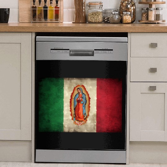 Our Lady Virgen De Guadalupe Mecan Flag Dish Washer Covers