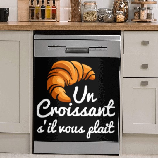 French Croissant Bread Un Croissant S'Il Vous Dish Washer Covers