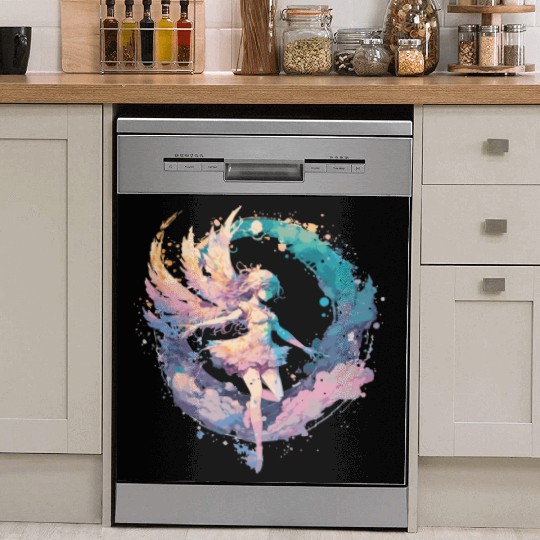 Watercolor Fairy Painting Fairycore Pastel Goth Bu Dish Washer Covers