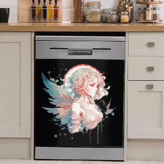 Anime Fairy Portrait Girl Fairycore Grunge Pastel Dish Washer Covers