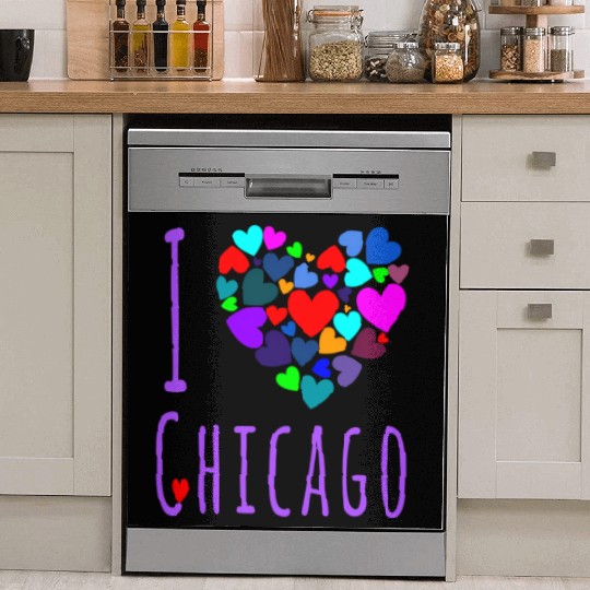 I Love Chicago Heart City Of Chicago Dish Washer Covers