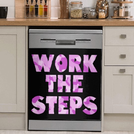 Work the Steps purple camo Dish Washer Covers