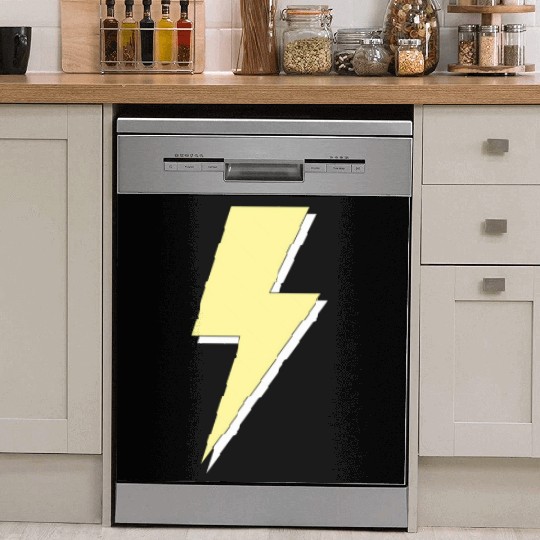 Aesthetic Pastel Yellow Lightning Bolt Dish Washer Covers