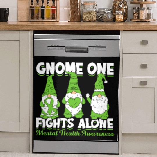 Gnome One Fights Alone Mental Health Awareness Dish Washer Covers
