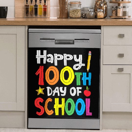 100Th Day Of School Teachers Child Happy 100 Days Dish Washer Covers