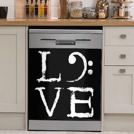 Bass Clef Creepy Love Bass Guitar Player Bass Dish Washer Covers