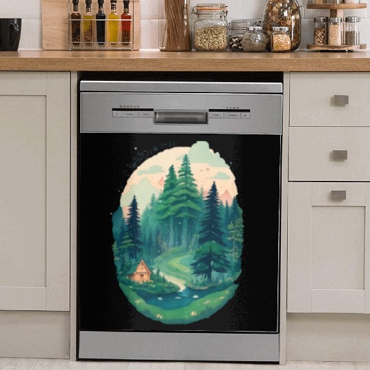 Pine trees Pine Tree Mountain Landscape Dish Washer Covers