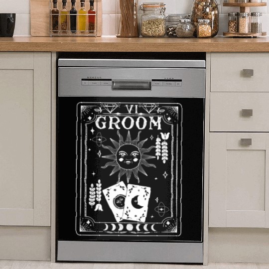 Gothic Witchy Coven Tarot Halloween Groom Dish Washer Covers