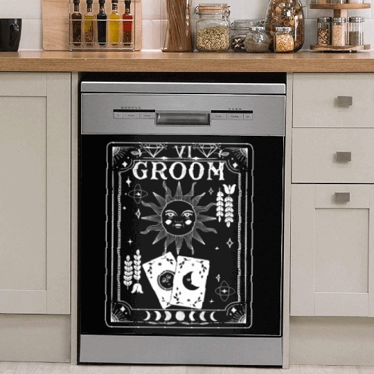 Gothic Witchy Coven Tarot Halloween Groom Dish Washer Covers