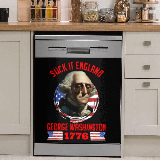 George Washington 1776 Suck it England USA Dish Washer Covers