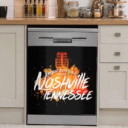 Nashville Country Music City Tennessee Guitar USA Dish Washer Covers