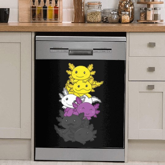 Nonbinary Flag Non Binary Pride Lgbtq Axolotl Dish Washer Covers