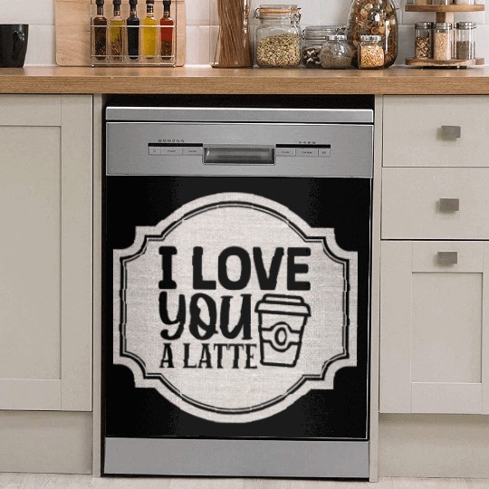 I Love You a Latte Dish Washer Covers