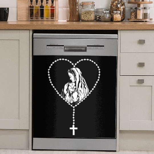 Catholic Christian Rosary Cross Guadalupe Virgin Dish Washer Covers