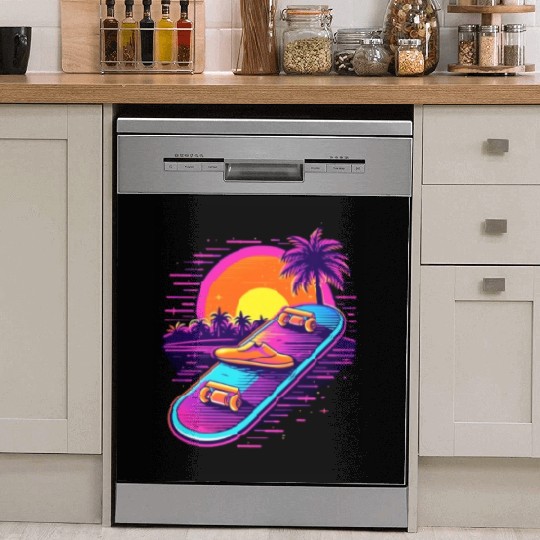 Skateboarding Skateboard Skates 80s 90s Retro Dish Washer Covers