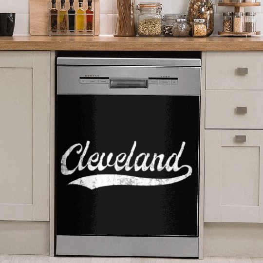 Vintage Cleveland Ohio Distressed Dish Washer Covers