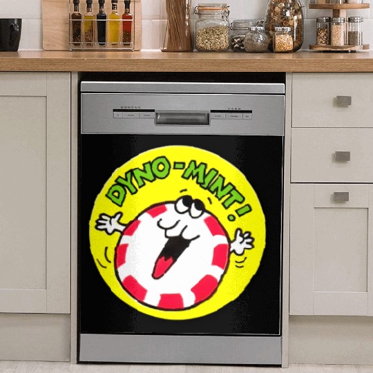 Vintage Scratch And Sniff Sticker Peppermint Dyno- Dish Washer Covers