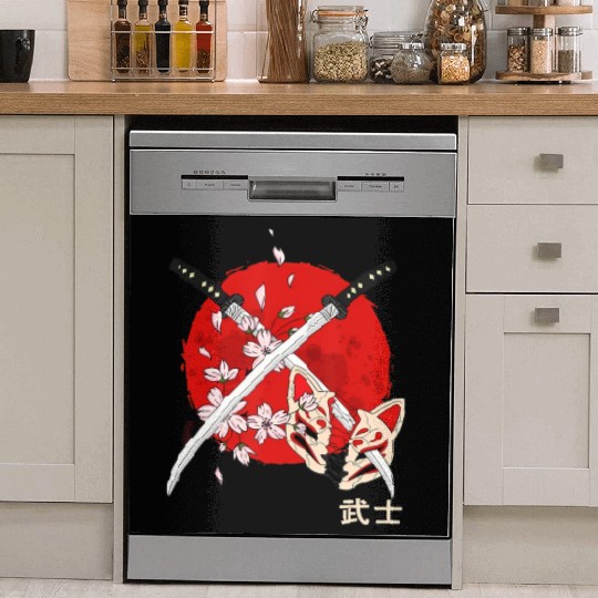 Ancient Japanese Cherry Blossom Samurai Katana Swo Dish Washer Covers