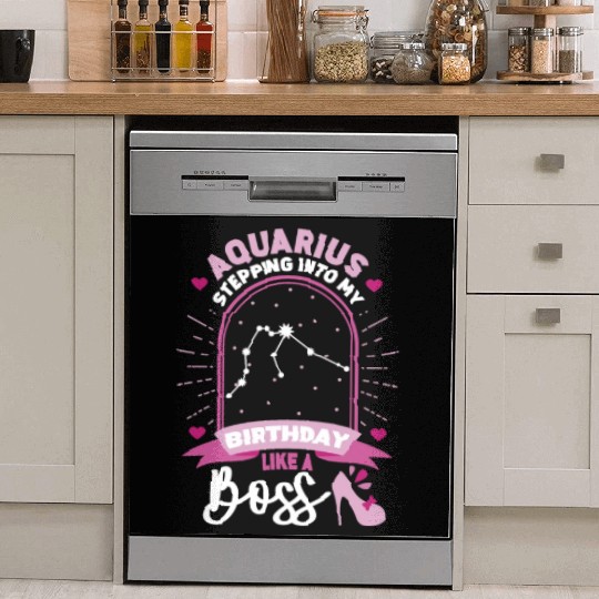 Aquarius Stepping Into Astrology Birth Sign Dish Washer Covers