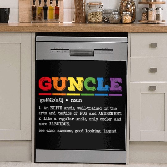 Guncle Definition Proud Gay Uncle Lgbtq Pride Rain Dish Washer Covers