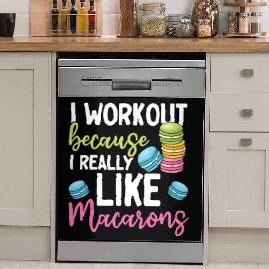 Funny Macaron Workout Ice Cream Sandwich Macaron Dish Washer Covers