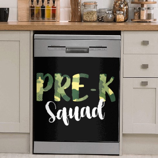 Camo Pre-K Squad Back To School Camouflage Dish Washer Covers