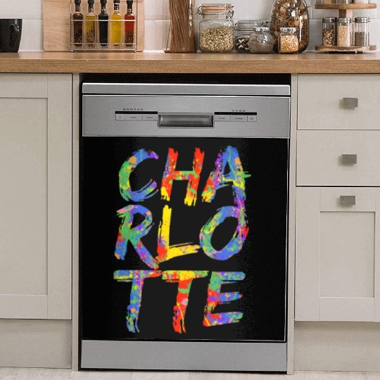 Charlotte Artwork Colorful Rainbow Carolina Dish Washer Covers