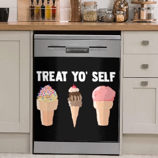 Ice Cream Treat Yo' Self Summertime Sherbet Gelato Dish Washer Covers