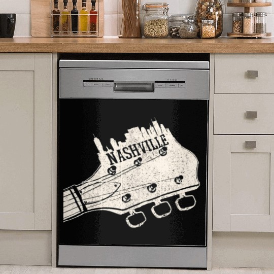 Nashville Guitar Skyline Country Music City Dish Washer Covers