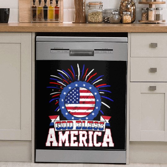 God Bless America Independence Day USA Patriot Dish Washer Covers