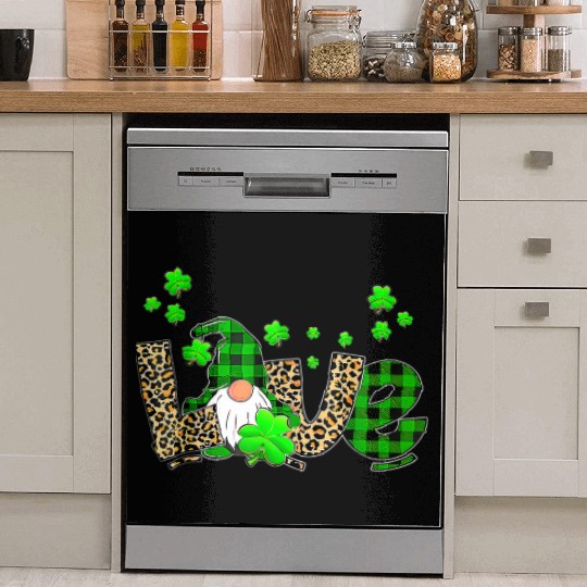 Bleached Love St Patric Day Gnomes Shamrock For Dish Washer Covers